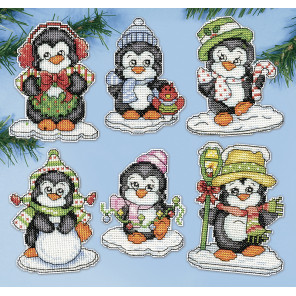  Пингвинята на льду Набор для вышивания елочных украшений Design works 2286