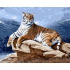 Тигр на рассвете Раскраска ( картина ) по номерам акриловыми красками на холсте Iteso