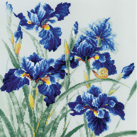  Синие ирисы Набор для вышивания Риолис 2102