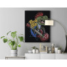 Динозавр с гитарой Музыка Животные Рок 100х125 Раскраска картина по номерам на холсте