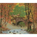 Осенний мост Алмазная вышивка (мозаика) Цветной