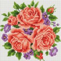 Розы и фиалки Алмазная вышивка мозаика на подрамнике Белоснежка