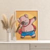 Супер хрюшка танцует Животные Свинка Поросенок Dabbing Для детей Детские 60х80 Раскраска картина по номерам на холсте