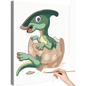 Динозавр детеныш Животные Для детей Детские Для девочек Для мальчиков Для малышей Раскраска картина по номерам на холсте