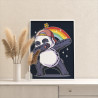 Панда танцует на фоне радуги Dabbing Танец Животные Для детей Мультяшные Раскраска картина по номерам на холсте