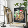 Новогодний бурый мишка Медведь Животные Новый год Рождество Раскраска картина по номерам на холсте