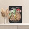 Новогодний бурый мишка Медведь Животные Новый год Рождество 60х80 Раскраска картина по номерам на холсте