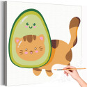 Кот авокадо Кошка Котик Животные Для детей Детские Для девочек Для мальчиков Для малышей Раскраска картина по номерам на холсте