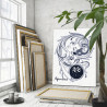 Водолей синий Знак Зодиак Созвездие Девушка Женщина 75х100 Раскраска картина по номерам на холсте