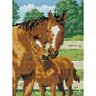 Лошадь с жеребенком Алмазная вышивка мозаика на подрамнике Белоснежка