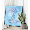 Девушка на голубом Йога Индия Женщина 100х100 Раскраска картина по номерам на холсте