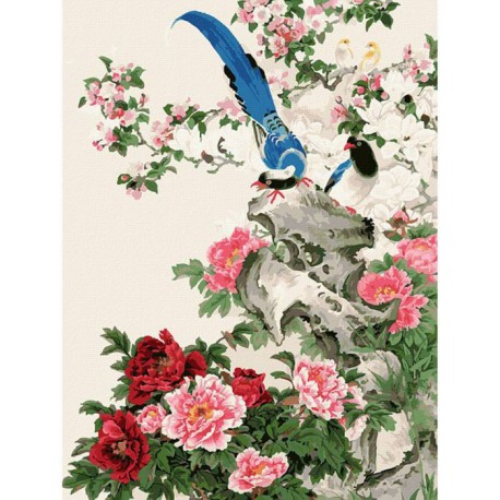 Райские птицы Раскраска картина по номерам акриловыми красками на холсте Белоснежка