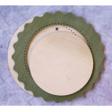 Круг зеленая большая Рамка деревянная для вышивки