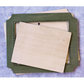  Прямоугольник зеленая большая Рамка деревянная для вышивки ОР-262