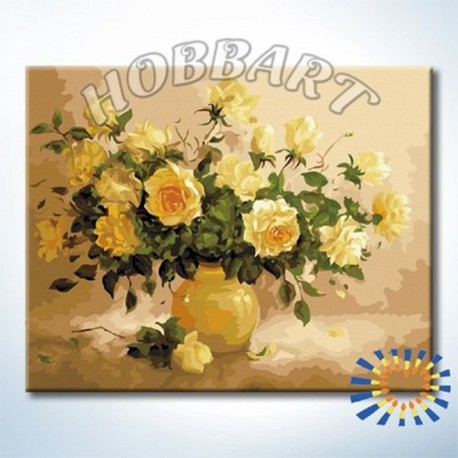 Чайная роза Раскраска картина по номерам акриловыми красками на холсте Hobbart