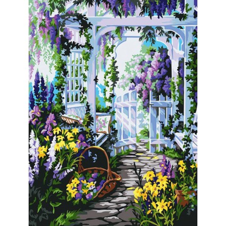 Прекрасный сад Раскраска картина по номерам акриловыми красками на холсте Белоснежка