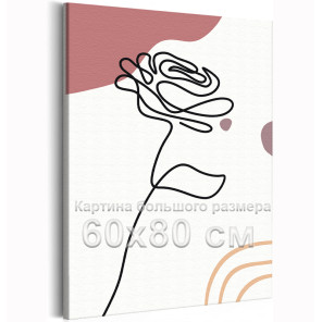 Хрупкая роза Коллекция Line Абстракция Цветы Интерьерная 60х80 Раскраска картина по номерам на холсте
