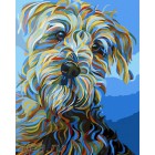 Собака в синем Раскраска картина по номерам акриловыми красками на холсте Русская живопись