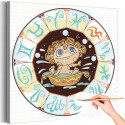 Ребенок водолей в круге Знак Зодиак Малыш Для детей Детские Дети Раскраска картина по номерам на холсте