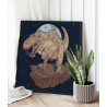 Динозавр на астероиде Космос Животные Для детей Детские для мальчика 100х100 Раскраска картина по номерам на холсте