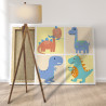 Динозавры пастельные Животные Для детей Детские Для девочек Для мальчиков Для малышей 100х100 Раскраска картина по номерам на хо