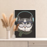 Кот в голубых наушниках / Животные Раскраска картина по номерам на холсте