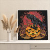 Ворон на тыкве Happy Halloween Хэллоуин Птицы Раскраска картина по номерам на холсте