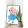 Свинка принцесса балерина 75х100 Раскраска картина по номерам на холсте