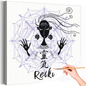  Девушка, медитация / Рейки Раскраска картина по номерам на холсте AAAA-C0314