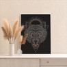 Рычащий волк / Животные Раскраска картина по номерам на холсте