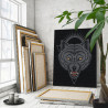 Рычащий волк / Животные 100х125 Раскраска картина по номерам на холсте