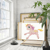 Розовый единорог Коллекция Сute unicorn Животные Для детей Детские Для девочек Для малышей 75х100 Раскраска картина по номерам н