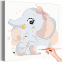 Слоненок с мамой Коллекция Cute animals Животные Слон Для детей Детские Для девочек Для малышей Раскраска картина по номерам на холсте