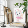 Белый кролик балерина Для девочек 75х100 Раскраска картина по номерам на холсте