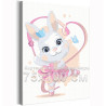 Белый кролик балерина Для девочек 75х100 Раскраска картина по номерам на холсте