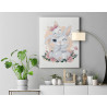 Белый кролик с малышом 75х100 Раскраска картина по номерам на холсте