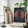 Волк на фоне красной луны / Животные 80х100 Раскраска картина по номерам на холсте
