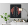 Волк на фоне красной луны / Животные 100х125 Раскраска картина по номерам на холсте