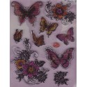 Акварельные бабочки и цветы Набор прозрачных штампов для скрапбукинга, кардмейкинга Viva Decor