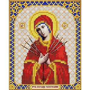  Богородица Семистрельная Канва с рисунком для вышивки Благовест И-5004