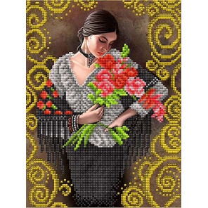 Прекрасный букет прекрасной женщине Канва с рисунком для вышивки Благовест К-4048