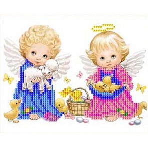  Ангелочки Канва с рисунком для вышивки Благовест К-5004