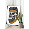  Череп с бородой в бандане 75х100 см Раскраска картина по номерам на холсте AAAA-C0215-75x100