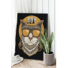 Мейн-кун в очках и наушниках Животные Коты и кошки 80x100 Раскраска картина по номерам на холсте