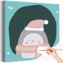Пингвин в шапочке Коллекция Cute animals Для детей Детские Животные Для малышей Раскраска картина по номерам на холсте