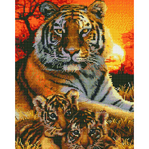  Семья тигров Алмазная вышивка мозаика без подрамника GJW4677