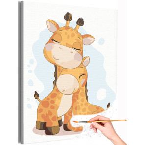 Мама жираф и малыш Для девочек Для мальчиков Раскраска картина по номерам на холсте