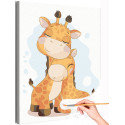 Мама жираф и малыш Коллекция Cute animals Животные Для детей Детские Для девочек Для мальчиков Раскраска картина по номерам на холсте