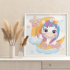 Единорог в короне на месяце Коллекция Сute unicorn Животные Для детей Детские Для девочек Раскраска картина по номерам на холсте