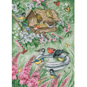  Птицы в саду Набор для вышивания Permin 70-9394